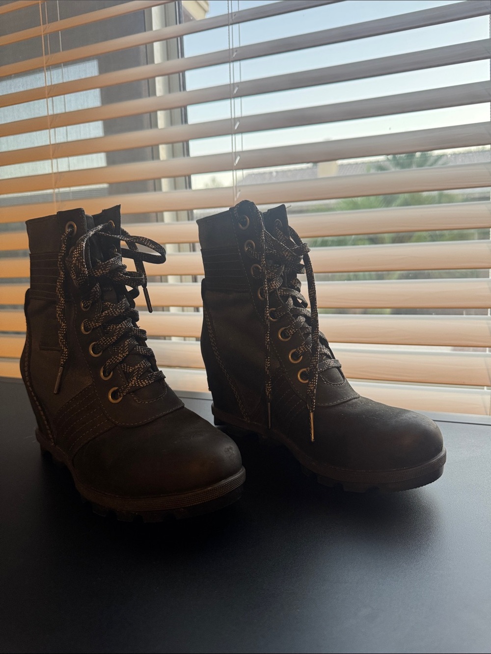 Sorel Women's Brown Lace-Up Combat Boots